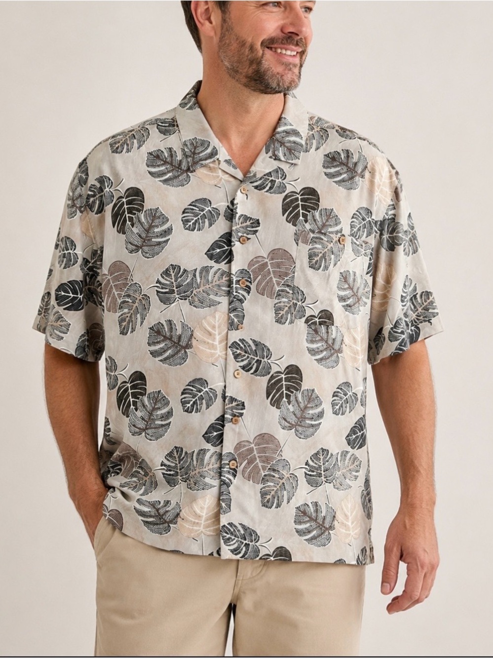 Tropi-Cool Vintage 100% Rayon Tropical Hawaiian Aloho Shirt Monstera 2XL 90’s